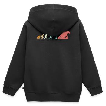 Evolution Sliding Stop | Western Riding - Kinder Premium Organic Zip Hoodie - Schwarz - Hinten - AI Model Kid Male (0cm)