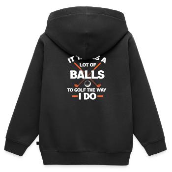 Golf Golfer Golfschläger Golfball Geschenk - Kinder Premium Organic Zip Hoodie - Schwarz - Hinten - AI Model Kid Male (0cm)