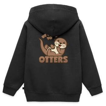 Otter Wortspiel - Kinder Premium Organic Zip Hoodie - Schwarz - Hinten - AI Model Kid Male (0cm)