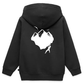 Climbing Carabiner Bouldering Mountain sports Climbing hall - Kids Premium Organic Zip-up Hoodie - black - Back - AI Model Kid Male (0cm)
