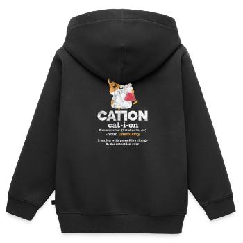 Chemie Katze Chemiker Chemisch Labor Nerd Geschenk - Kinder Premium Organic Zip Hoodie - Schwarz - Hinten - AI Model Kid Male (0cm)