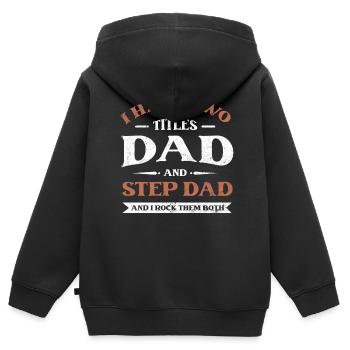 Beau-père Beau-père Beau-père Beau-père - Sweat Premium à capuche zippé enfant bio - noir - Dos - AI Model Kid Male (0cm)