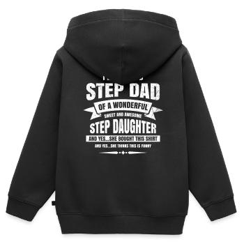 Beau-père Beau-père Beau-père Beau-père - Sweat Premium à capuche zippé enfant bio - noir - Dos - AI Model Kid Male (0cm)
