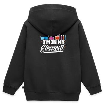 Chimie - Sweat Premium à capuche zippé enfant bio - noir - Dos - AI Model Kid Male (0cm)