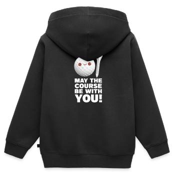 Golf Golfer Golfschläger Golfball Geschenk - Kinder Premium Organic Zip Hoodie - Schwarz - Hinten - AI Model Kid Male (0cm)