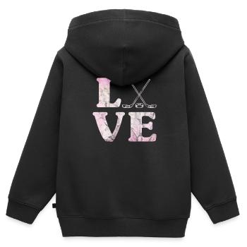 Eishockey Maske Hockey Girl Eishockeyteam Geschenk - Kinder Premium Organic Zip Hoodie - Schwarz - Hinten - AI Model Kid Male (0cm)
