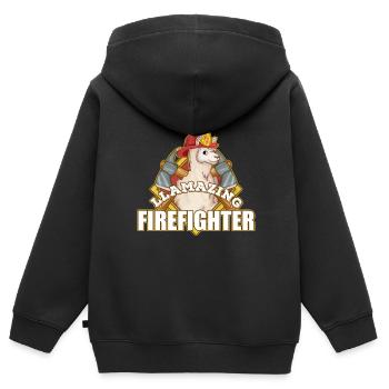 Feuerwehrmann - Kinder Premium Organic Zip Hoodie - Schwarz - Hinten - AI Model Kid Male (0cm)