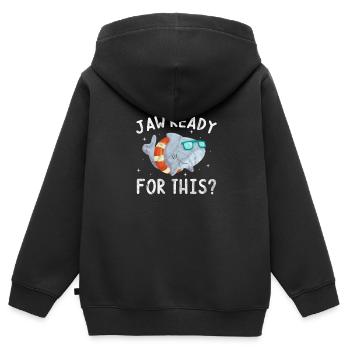 Hai Haie Haifischflosse Shark Meer Geschenk - Kinder Premium Organic Zip Hoodie - Schwarz - Hinten - AI Model Kid Male (0cm)