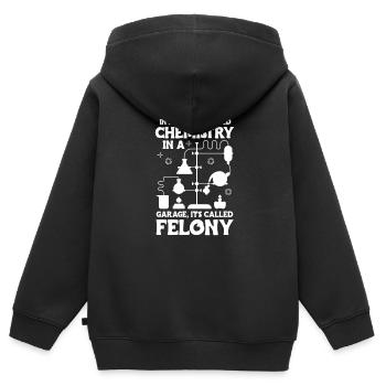 Chimie - Sweat Premium à capuche zippé enfant bio - noir - Dos - AI Model Kid Male (0cm)