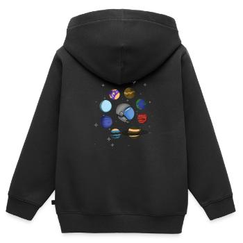 Astronaute - Sweat Premium à capuche zippé enfant bio - noir - Dos - AI Model Kid Male (0cm)