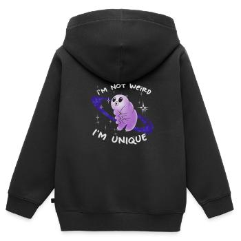 Humor - Kinder Premium Organic Zip Hoodie - Schwarz - Hinten - AI Model Kid Male (0cm)
