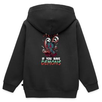 Humor - Kinder Premium Organic Zip Hoodie - Schwarz - Hinten - AI Model Kid Male (0cm)