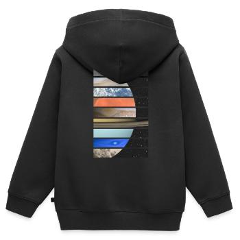 Planètes du système solaire - Sweat Premium à capuche zippé enfant bio - noir - Dos - AI Model Kid Male (0cm)