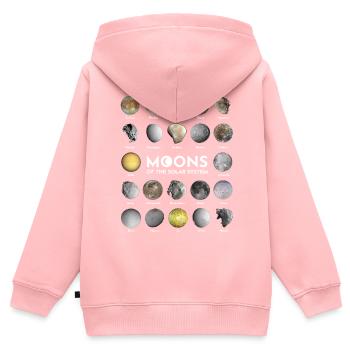 Lunes du système solaire - Sweat Premium à capuche zippé enfant bio - rose - Dos - AI Model Kid Female (0cm)