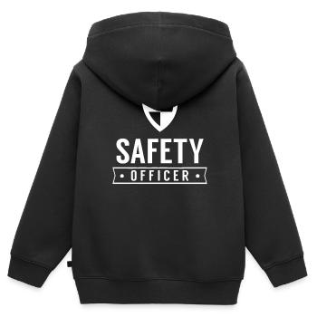Sicherheitsbeauftragter Sicherheit Safety Team - Kinder Premium Organic Zip Hoodie - Schwarz - Hinten - AI Model Kid Male (0cm)