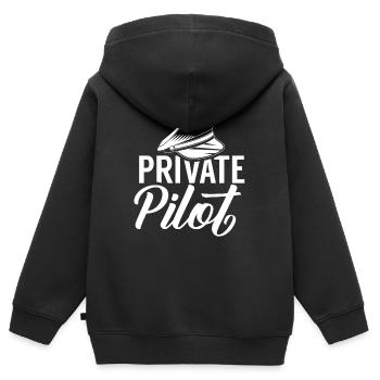 Pilote privé Pilote d’avion Pilote - Sweat Premium à capuche zippé enfant bio - noir - Dos - AI Model Kid Male (0cm)