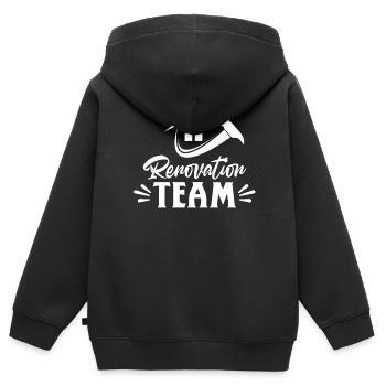 Team Renovierung Restaurierung Renovieren Bauherr - Kinder Premium Organic Zip Hoodie - Schwarz - Hinten - AI Model Kid Male (0cm)