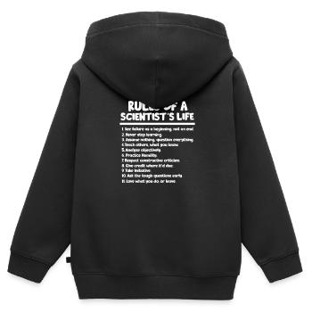 Science - Sweat Premium à capuche zippé enfant bio - noir - Dos - AI Model Kid Male (0cm)