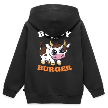 Kumpel nicht Burger süßes Kuh Kalb Kalb - Kinder Premium Organic Zip Hoodie - Schwarz - Hinten - AI Model Kid Male (0cm)
