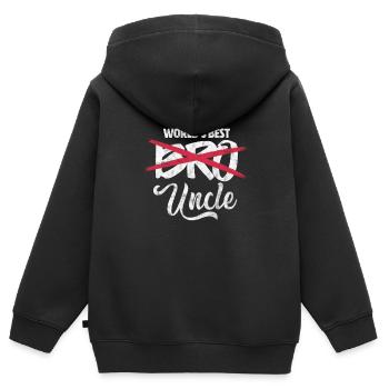 Oncle - Sweat Premium à capuche zippé enfant bio - noir - Dos - AI Model Kid Male (0cm)