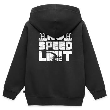 Conception de plongée pour nageurs et plongeurs - Sweat Premium à capuche zippé enfant bio - noir - Dos - AI Model Kid Male (0cm)