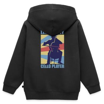 Cello Design für Männer Violinen Outfit für Geige - Kinder Premium Organic Zip Hoodie - Schwarz - Hinten - AI Model Kid Male (0cm)
