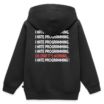 Programme de codage de programmation PC Ordinateur Internet - Sweat Premium à capuche zippé enfant bio - noir - Dos - AI Model Kid Male (0cm)