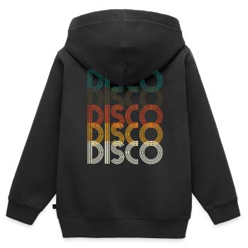 musique disco - Sweat Premium à capuche zippé enfant bio - noir - Dos - AI Model Kid Male (0cm)