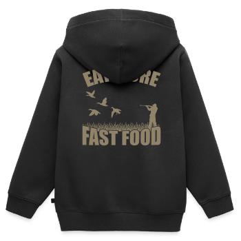 Hunter Forester Deer Hunting Game Hunting Gifts - Kids Premium Organic Zip-up Hoodie - black - Back - AI Model Kid Male (0cm)