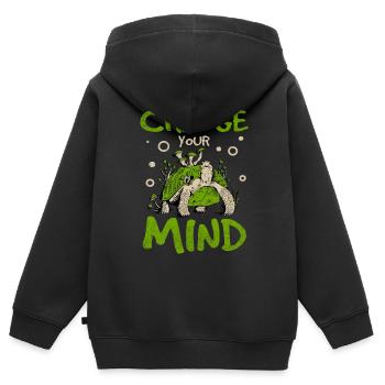 Change your design to climate change - Kids Premium Organic Zip-up Hoodie - black - Back - AI Model Kid Male (0cm)
