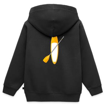 SUP - Kinder Premium Organic Zip Hoodie - Schwarz - Hinten - AI Model Kid Male (0cm)