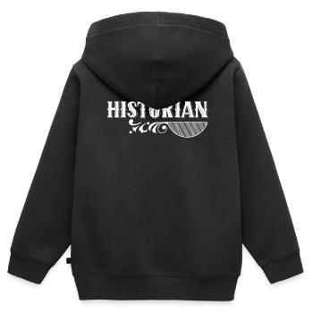 Historien Histoire Histoire Professeur d’histoire - Sweat Premium à capuche zippé enfant bio - noir - Dos - AI Model Kid Male (0cm)