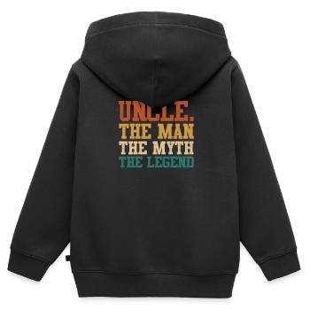 Uncle - Kids Premium Organic Zip-up Hoodie - black - Back - AI Model Kid Male (0cm)