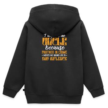 Uncle - Kids Premium Organic Zip-up Hoodie - black - Back - AI Model Kid Male (0cm)