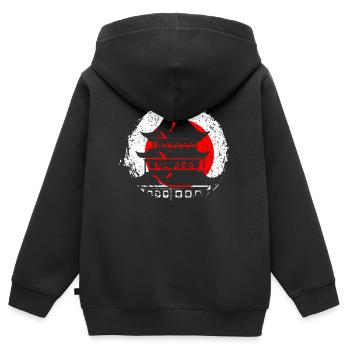 Architecture japonaise - Sweat Premium à capuche zippé enfant bio - noir - Dos - AI Model Kid Male (0cm)