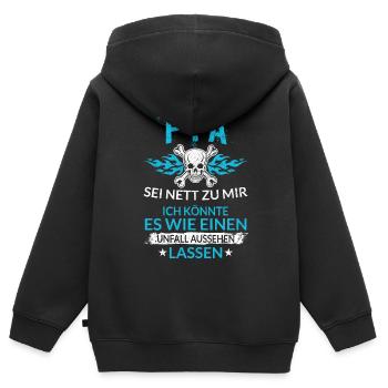Lustiger PTA Pharmazie Unfall Aussehen Lassen - Kinder Premium Organic Zip Hoodie - Schwarz - Hinten - AI Model Kid Male (0cm)