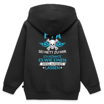Lustiger PTA Pharmazie Unfall Aussehen Lassen - Kinder Premium Organic Zip Hoodie - Schwarz - Hinten - AI Model Kid Male (0cm)