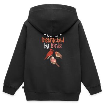 Ornithologie Observation des oiseaux Ornithologue Observation des oiseaux - Sweat Premium à capuche zippé enfant bio - noir - Dos - AI Model Kid Male (0cm)