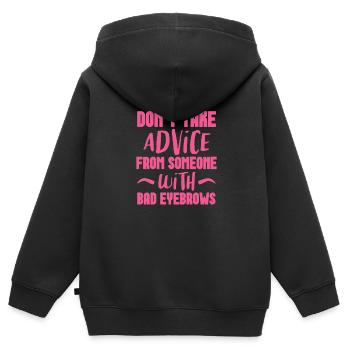 Augenbrauen - Kinder Premium Organic Zip Hoodie - Schwarz - Hinten - AI Model Kid Male (0cm)