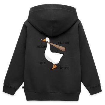 Anatomie Einer Gans Meme - Kinder Premium Organic Zip Hoodie - Schwarz - Hinten - AI Model Kid Male (0cm)