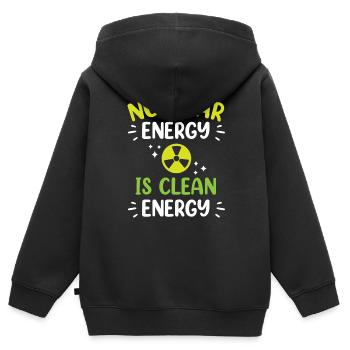 Kernenergie Ist Saubere Energie Kernkraft - Kinder Premium Organic Zip Hoodie - Schwarz - Hinten - AI Model Kid Male (0cm)
