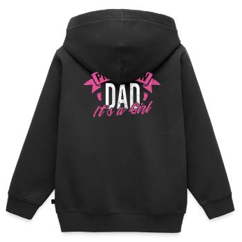 Stolzer Neuer Vater Ist Ein Mädchen Design Daddy - Kinder Premium Organic Zip Hoodie - Schwarz - Hinten - AI Model Kid Male (0cm)