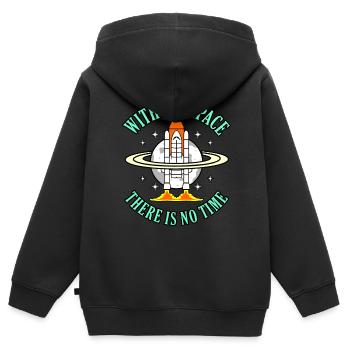 Weltraum - Kinder Premium Organic Zip Hoodie - Schwarz - Hinten - AI Model Kid Male (0cm)