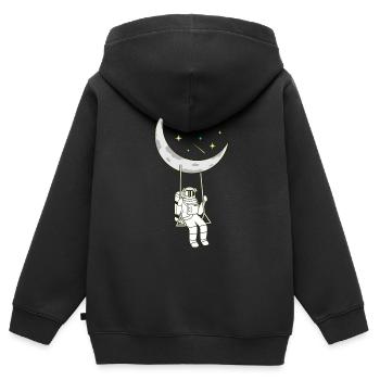 Weltraum - Kinder Premium Organic Zip Hoodie - Schwarz - Hinten - AI Model Kid Male (0cm)