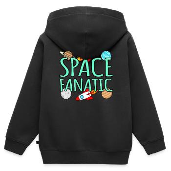 Weltraum - Kinder Premium Organic Zip Hoodie - Schwarz - Hinten - AI Model Kid Male (0cm)