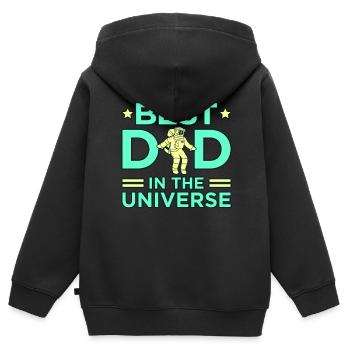 Weltraum - Kinder Premium Organic Zip Hoodie - Schwarz - Hinten - AI Model Kid Male (0cm)
