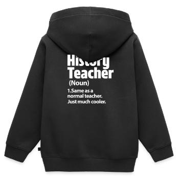 Geschichte - Kinder Premium Organic Zip Hoodie - Schwarz - Hinten - AI Model Kid Male (0cm)