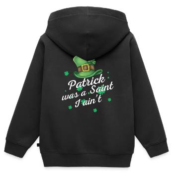 St. Patricks Day - Kinder Premium Organic Zip Hoodie - Schwarz - Hinten - AI Model Kid Male (0cm)