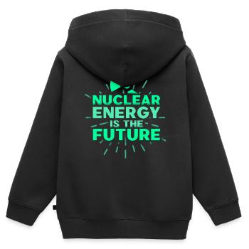 Atomkraft Ist Die Zukunft Kernkraft Atomenergie - Kinder Premium Organic Zip Hoodie - Schwarz - Hinten - AI Model Kid Male (0cm)