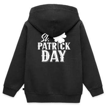 St Patrick's Day St. Patricks Day Irland Irisch - Kinder Premium Organic Zip Hoodie - Schwarz - Hinten - AI Model Kid Male (0cm)